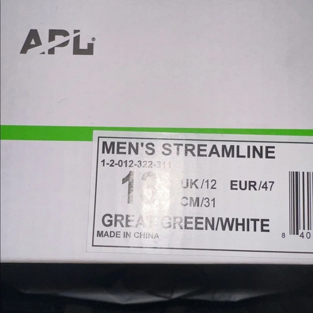 APL Men’s Streamline Great Green White Athletic Training Sneakers - New in Box